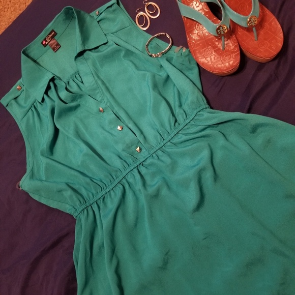 Delirious Dresses & Skirts - Hi-Low sleeveless Aqua Dress